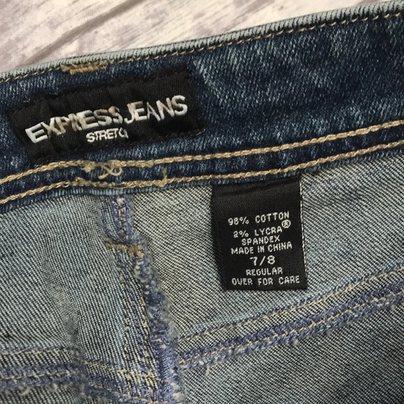 Express Stretch Blue Jeans size 7/8 - Picture 3 of 3
